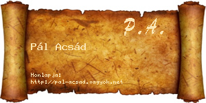 Pál Acsád névjegykártya